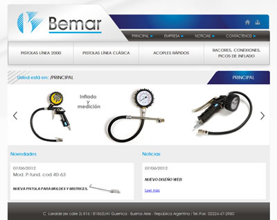 <b>Bemar</b><br/>Fabrica de pistolas de aire para diversas a plicaciones(desempoladoras, inflado, limpiadoras, etc) y acoples rápidos, conexiones y raccords.