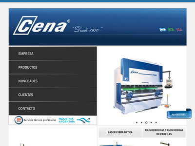 <b>Cena S.R.L.</b><br/>Fábrica de guillotinas, cilindradoras y plegadoras hidráulicas. Cilindradoras y curvadoras de perfiles, laser fibra óptica, punzonadoras CNC, prensas mec´nicas. Industria Argentina..