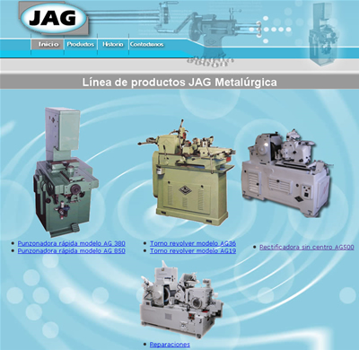 <b>JAG Metal&uacute;rgica</b><br/>Fabricantes de bombos para chapas, cilindradoras, dobladora pesta&ntilde;adora, punzonadoras r&aacute;pidas, tornos revolver y rectificadoras de centro entre otros.